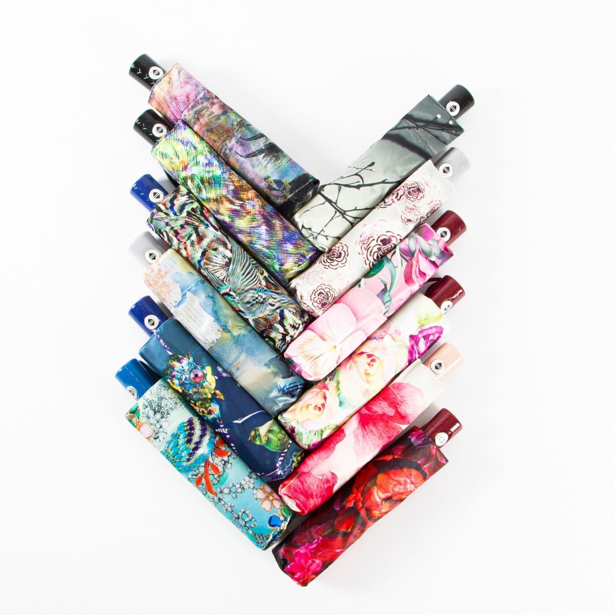 637294 Зонт женский 3 сл.,полный автомат,сатин,облег.ручка пласт. прямая (Мультиколор/8-55/сатин/Goroshek)