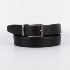 SARATOV01-J-01 Ремень мужской (чёрный) (Черный/110-130 см/натуральная кожа/Jonas Hanway)
