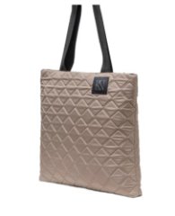 708-31606 Сумка шоппер бежевый темный+ромбы малые (Dewspo) (бежевый тёмный/текстиль/KATY NIKOLAEVA)