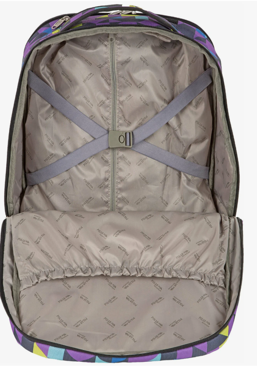 П7111 Рюкзак с телегой на колесах Жаккард (серый) (Серый/38*49*19/полиэстер/Polar)