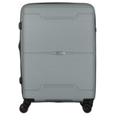 AT1010-24-3 FABRETTI Чемодан 4-х колесный 100% полипропилен (Серый/46*67*28/полипропилен/M/FABRETTI)