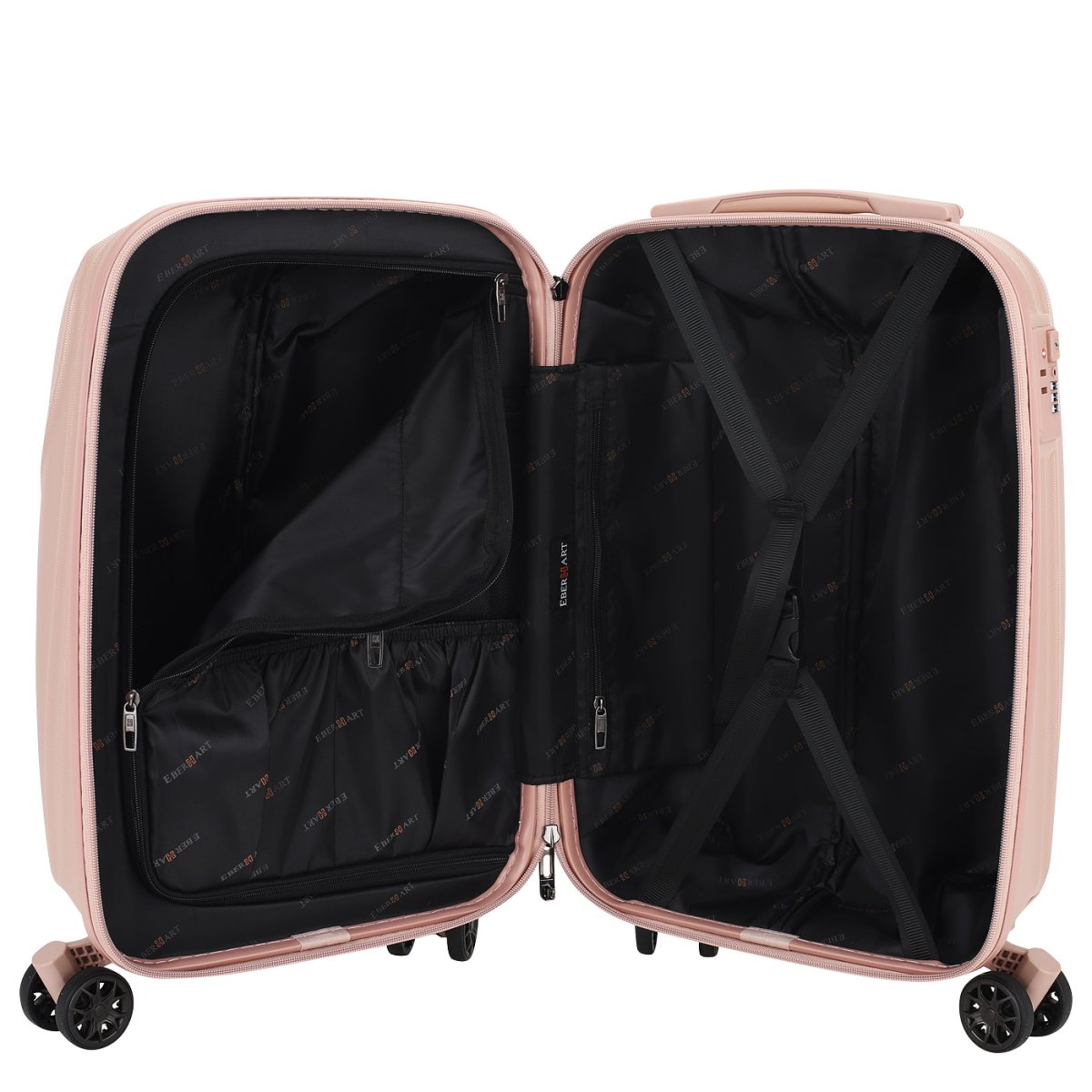 03L-017-424 Чемодан 4-х колесный (Бежевый/45*67*31/полипропилен/M/2,9 кг/79 литров/Eberhart)