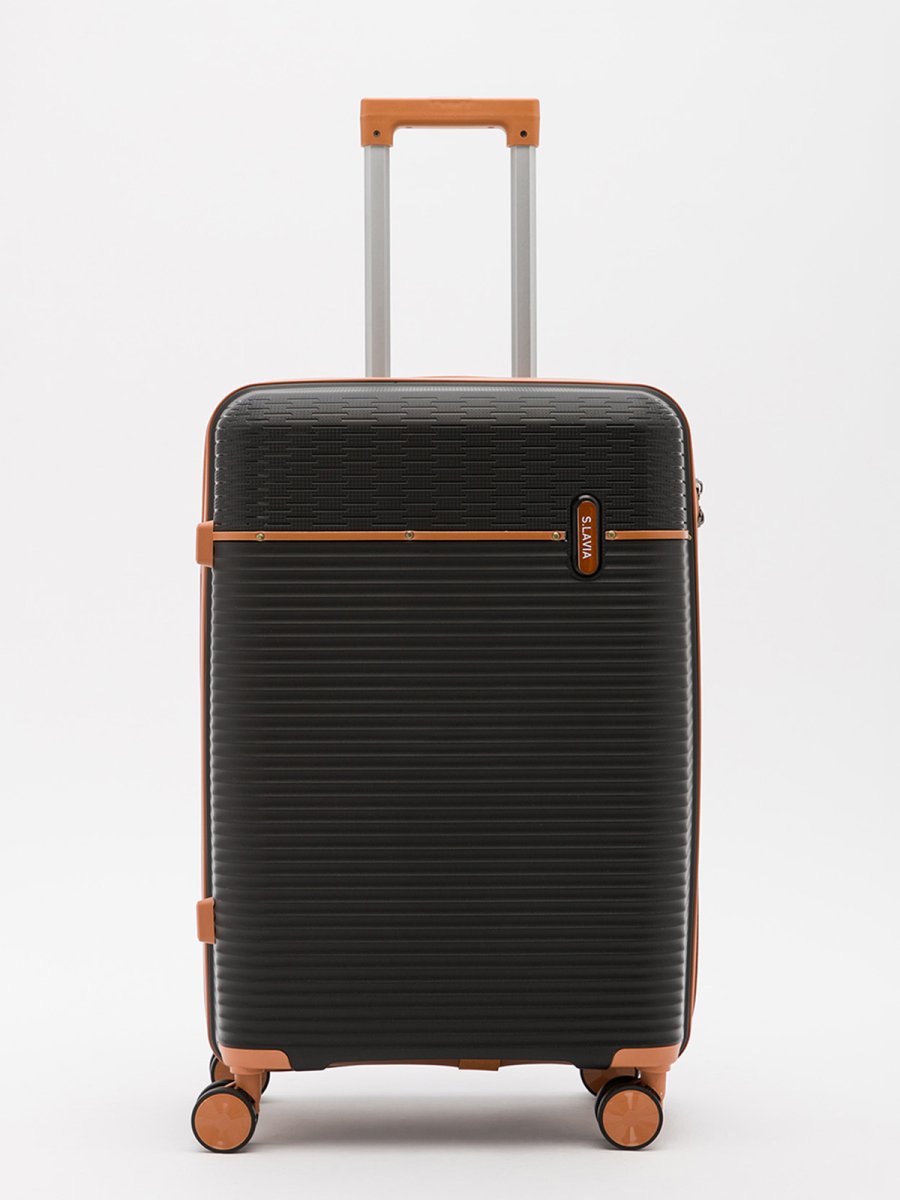 8012 01 28 Чемодан полипропилен (чёрный) (черный/47*75*31/полипропилен/L/3,9 кг/S.Lavia)