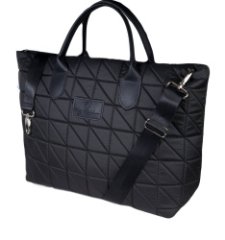 711-30304 Сумка спортивная/шоппер черный+треугольники+ремень (Dewspo) (черный/37*28*16/текстиль/KATY NIKOLAEVA)