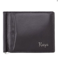 0455-1 Зажим для купюр KARYA (Черный/11*8,5*1/натуральная кожа)