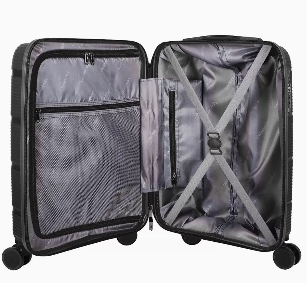 47B-009-428 Чемодан 4-х колесный (Черный/49*76*30/полипропилен/L/4,2 кг/92 литра)