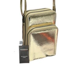 12G Сумка женская натуральная кожа (golden) (золотой/11*18*5/натуральная кожа/Redmond)