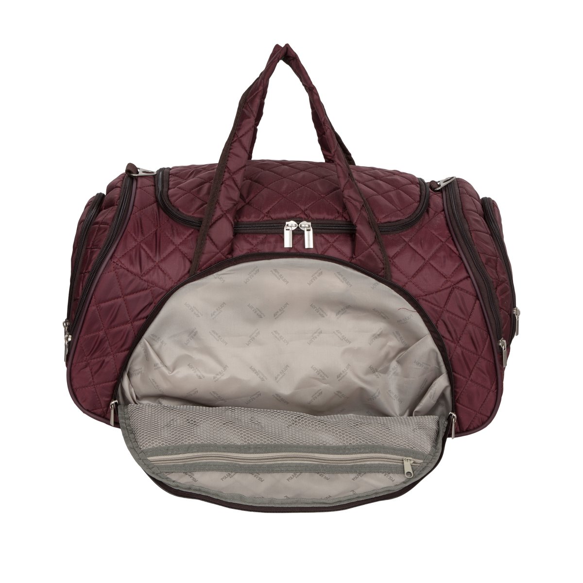 П7091 (серый) сумка с 2-я карманами дорожная стежка Модерн (Серый/54*30*35/полиэстер/1,02 кг/57 литров/Polar)