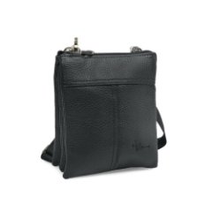 102-850-1 Сумка мужская кожа  (Пеллекон) (черный/14,5*17*3/натуральная кожа/PELLECON)