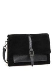 HL 11-341115 Сумка женская замша/экокожа (черный) (черный/25*17*11/натуральная замша/экокожа/Hogerland)