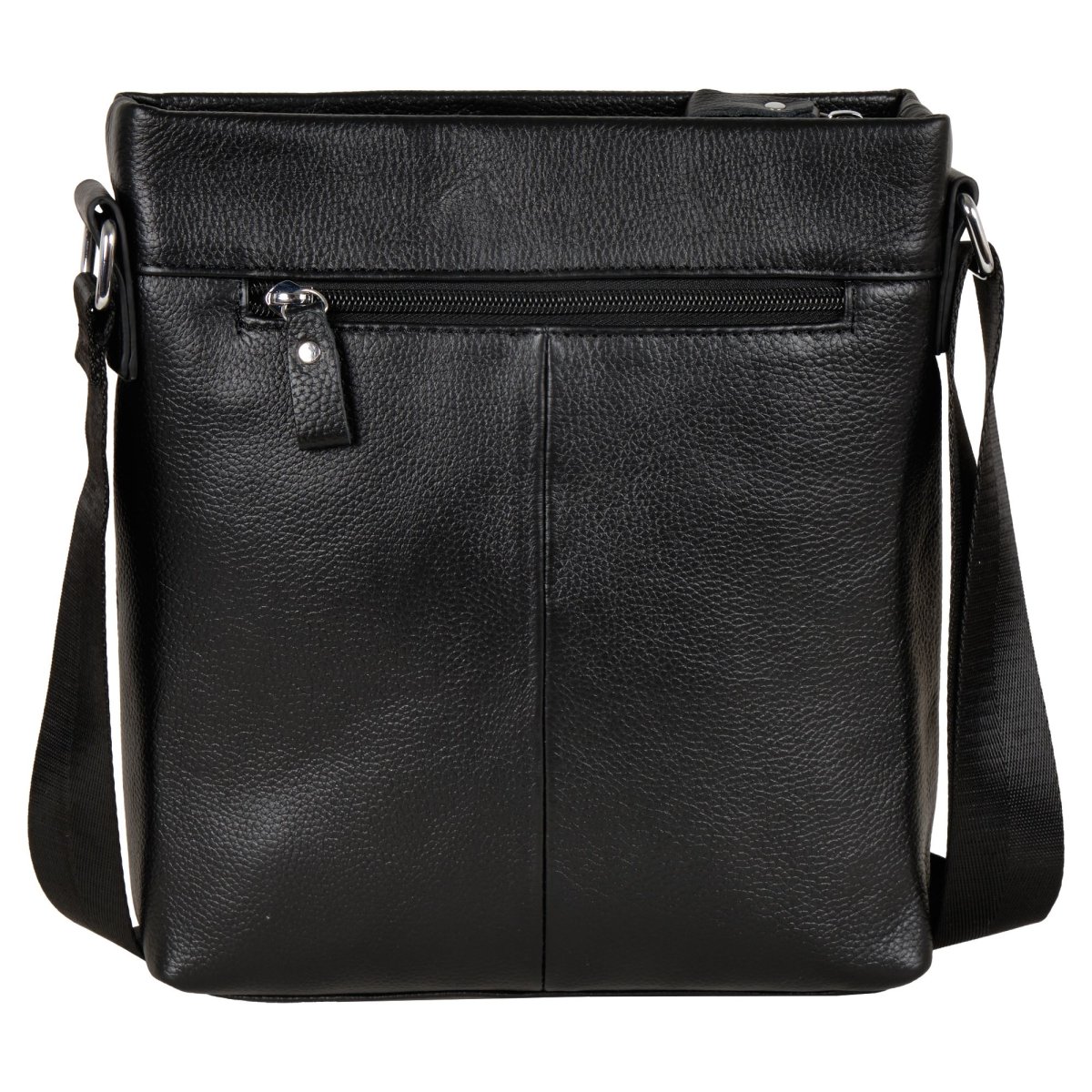 1022 Сумка мужская натуральная кожа Polar (черный/24*27*6/натуральная кожа/0,48 кг/4 литра/Polar)