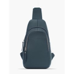 2411LN Сумка-рюкзак на одной лямке Синий (Синий/16*32*5/натуральная кожа/Richet)