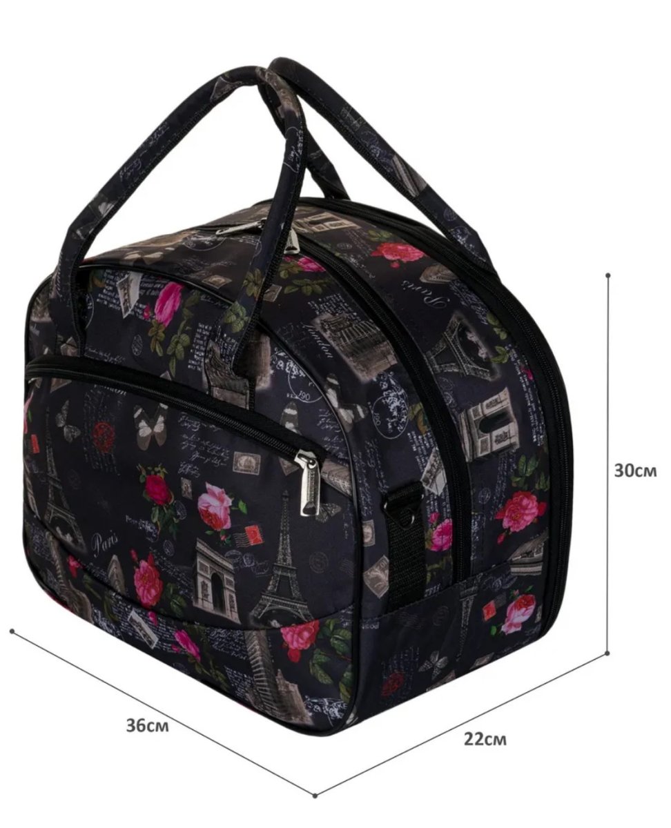 М-08р-1 Саквояж дизайн париж (фиолетовый/36*30*22/текстиль/NTL Continent)