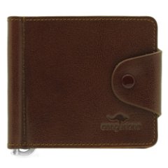 3204 Зажим для купюр V/ TAN 004 (Рыжий/10*8,5*0,5/натуральная кожа/CANGURIONE)