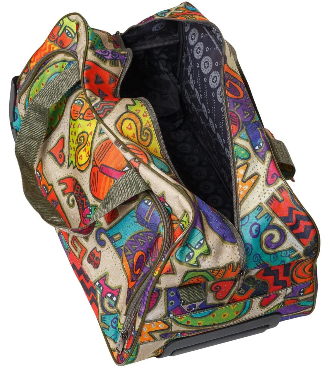 М-18 Сумка на колёсах дизайн кошки бежевый (Бежевый/50*28*29/полиэстер/NTL Continent)