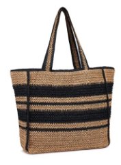 116-020-69 Сумка пляжная (бежевый/черный) (бежевый/чёрный/38*32*18/целлюлоза/Hogerland)