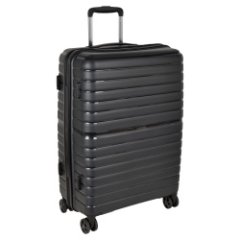 Р0007 (2-ой) Black (24) пластик PP (полипропилен) чемодан средний (черный/44*65*24/полипропилен/M/3,2 кг/60 литров/Polar)