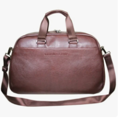 2-288 Сумка дорожная экокожа (коричневый) (Коричневый/52*33*18/Экокожа)