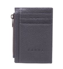 0042-081 Картхолдер натуральная кожа KARYA (Серый/12*8*0,5/натуральная кожа/KARYA)