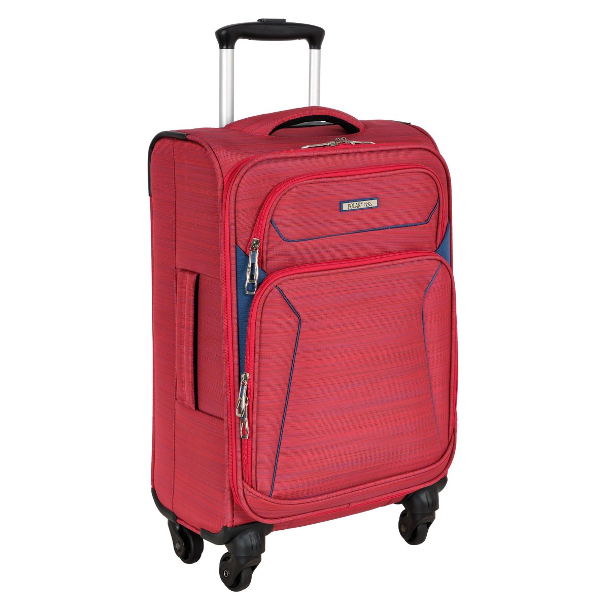 Р1801 (3-ой) Red (19) красный чемодан малый тканевый облегченный (красный/34,5*55*22/полиэстер/2,5 кг/37 литров/Polar)