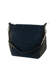 В2804-03140 Сумка женская (синий/чёрный) (Синий/чёрный/19*23*10/натуральная замша/экокожа/S/Bagsland)