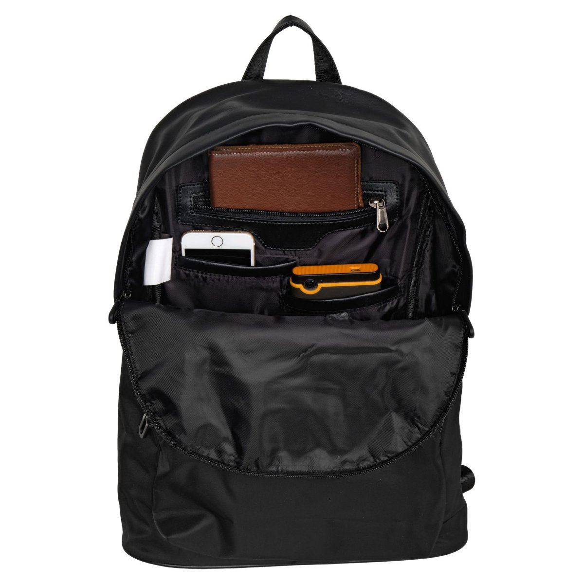 Г-615 (Black) черный рюкзак (Черный/полиэстер/экокожа/Polar)