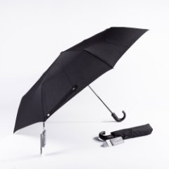 737380 Зонт мужской,3 сл.,полный автомат, ручка пласт. крюк (Черный/8-70/эпонж/Goroshek)