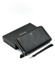 068-DC31-41A  Клатч на 2 молниях (чёрный) (Черный/23*12*3/натуральная кожа/Doublecity)