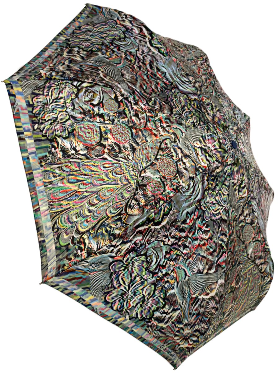 637294 Зонт женский 3 сл.,полный автомат,сатин,облег.ручка пласт. прямая (Мультиколор/8-55/сатин/Goroshek)