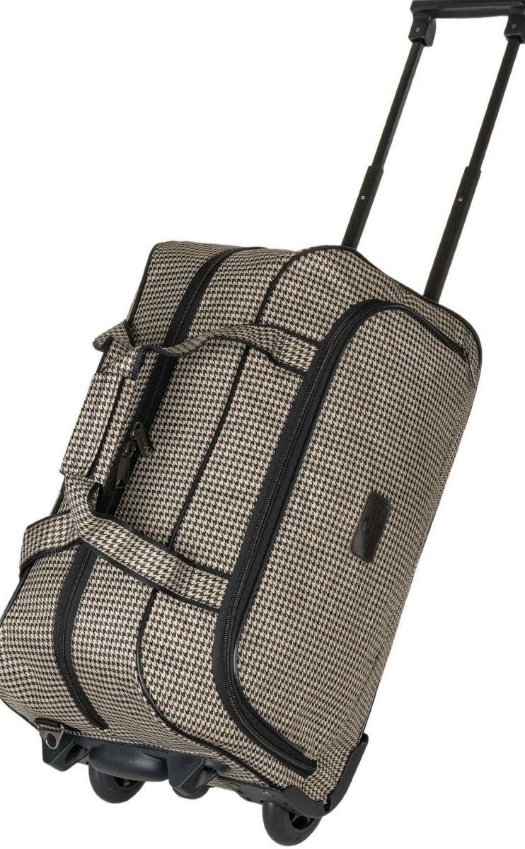 М-18 Сумка на колёсах дизайн гусиная лапка (Бежевый/50*28*29/полиэстер/NTL Continent)
