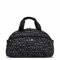 2-322 Сумка дорожная (коты ч/б/черный 222) (Черный/белый/45*26*21/текстиль/ANTAN)