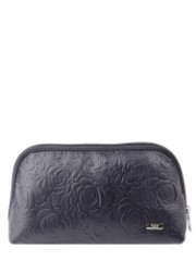 70642 Косметичка ПРЕТТИ INDIGO кожа синий тиснение розы (Синий/натуральная кожа/Esse)