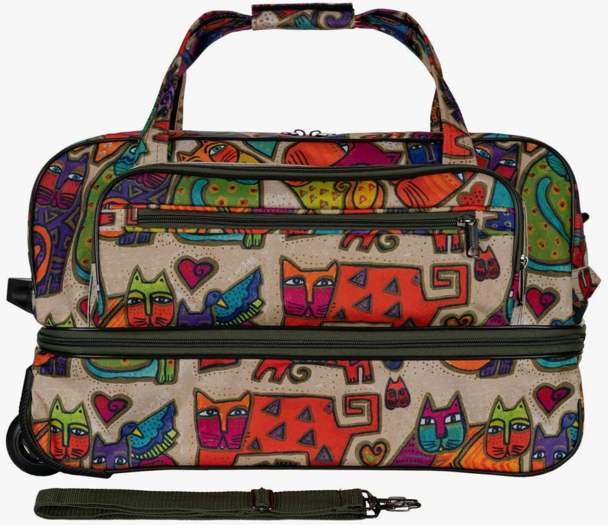 М-16 Сумка на колесах дизайн кошки бежевый (Бежевый/49*32*28/полиэстер/NTL Continent)