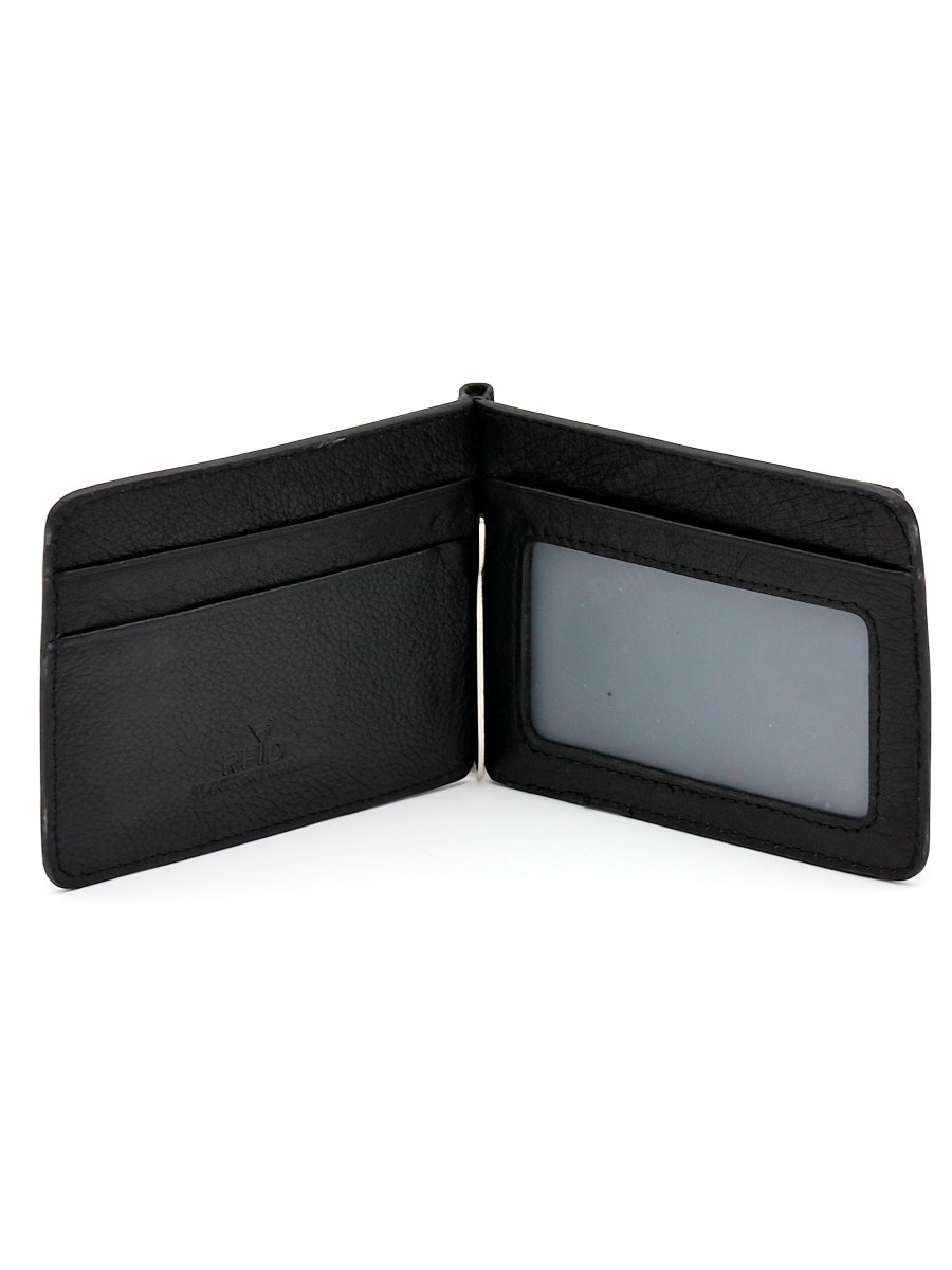 130-DC31-11J/A Зажим для денег (чёрный) (Черный/11*8*0,5/натуральная кожа/Doublecity)