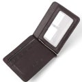 063-DC9-11J/B Зажим с монетницей на кнопке (коричневый) (Коричневый/10,5*8,5*0,5/натуральная кожа/Doublecity)