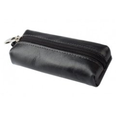 886/К Ключница на молнии большая (Camel) черный  (черный/натуральная кожа/Dimanche)
