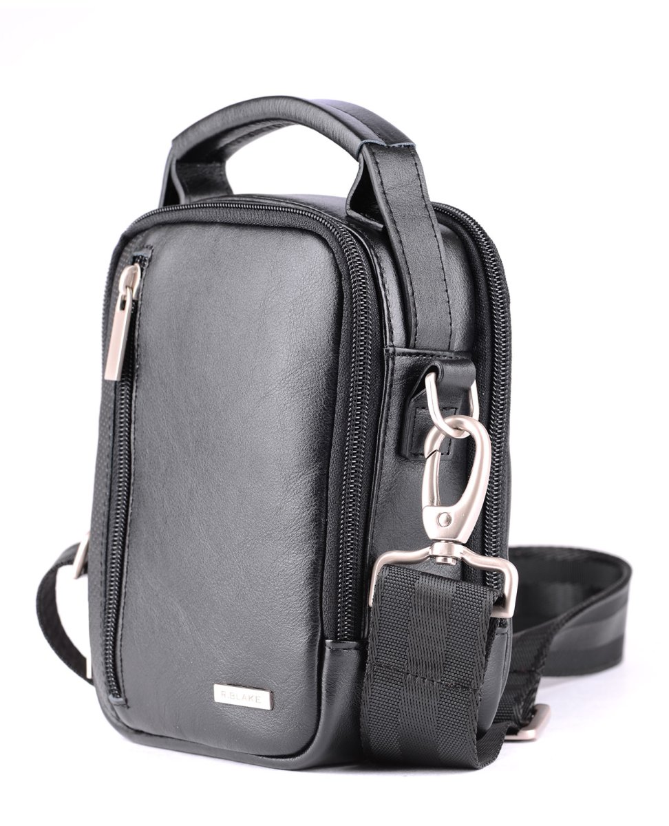 52150 Сумка BENJAMIN SPORT кожа перфорированная черный (Черный/14*17*8/натуральная кожа/R.Blake)