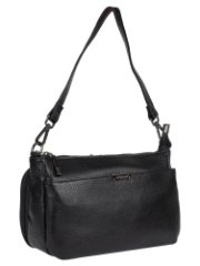 212К Сумка женская натуральная кожа (чёрный) (черный/27*16*7/натуральная кожа/Redmond)