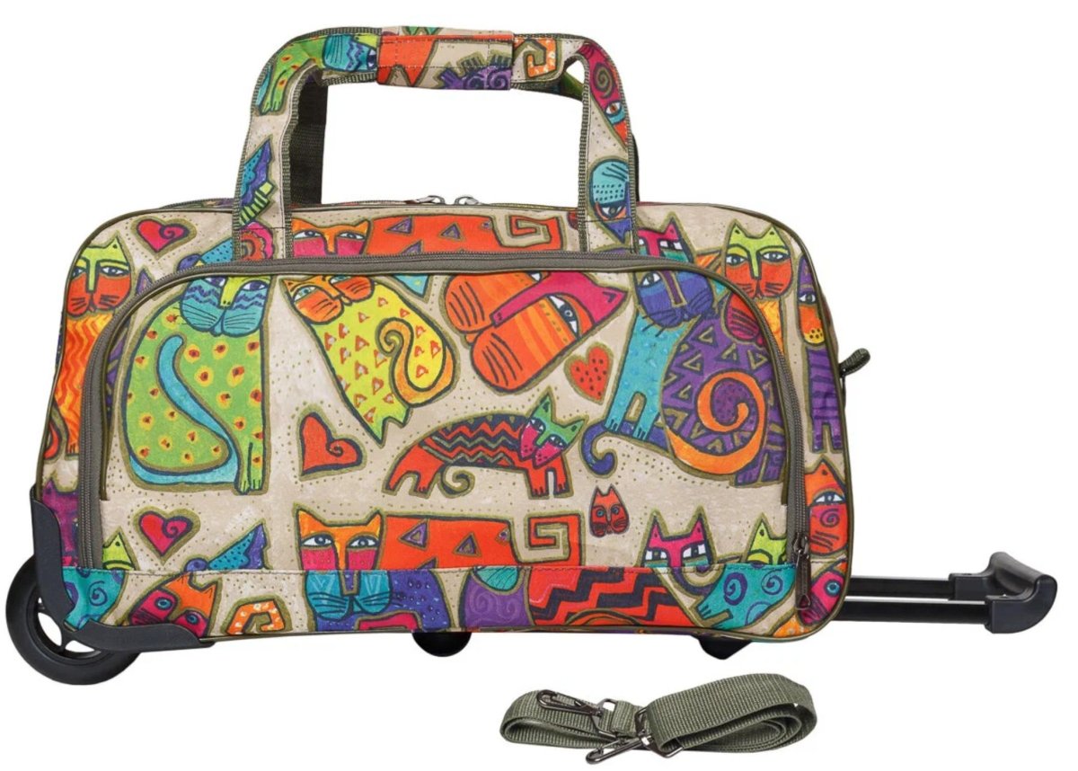 М-18 Сумка на колёсах дизайн кошки бежевый (Бежевый/50*28*29/полиэстер/NTL Continent)