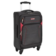 Р1801 (3-ой) Black (19) черный чемодан малый тканевый облегченный (черный/34,5*55*22/полиэстер/2,5 кг/37 литров/Polar)