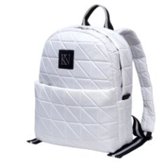 712-31404 Рюкзак женский белый+треугольники (Dewspo) (Белый/29*35*11/текстиль/KATY NIKOLAEVA)