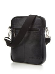 2763 Сумка мужская натуральная кожа (Черный/23*18*4/натуральная кожа)