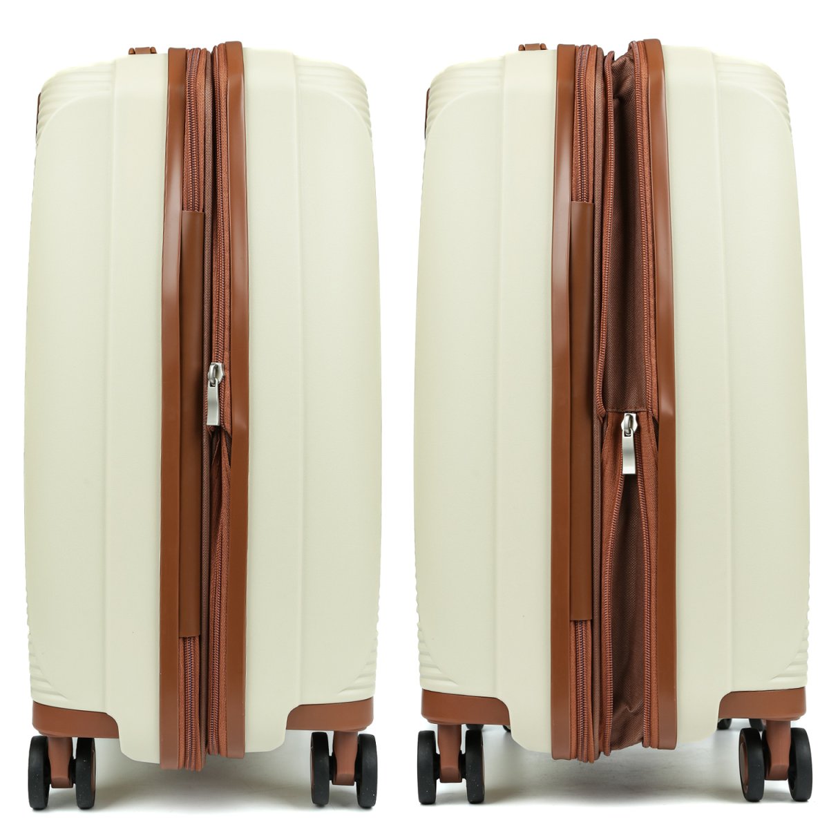 EN1010-24-13 FABRETTI Чемодан 4-х колесный 100% полипропилен (Бежевый/46*67*29/полипропилен/M/FABRETTI)