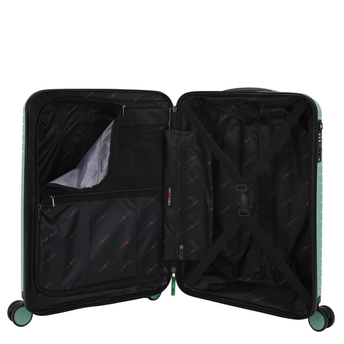 45A-022-420 Чемодан 4-х колесный (Зелёный/39*55*20/полипропилен/S/2,3 кг/40 литров)