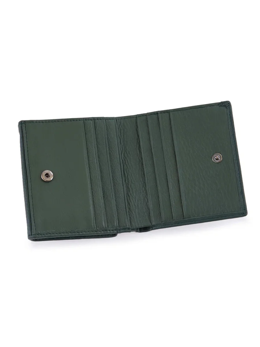 51-353-15-2 Кошелек женский (зелёный) (Зелёный/10*9,5*3/натуральная кожа)