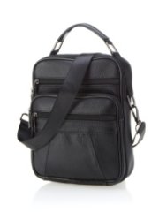 005 Сумка мужская натуральная кожа (Черный/26*20*5/натуральная кожа)