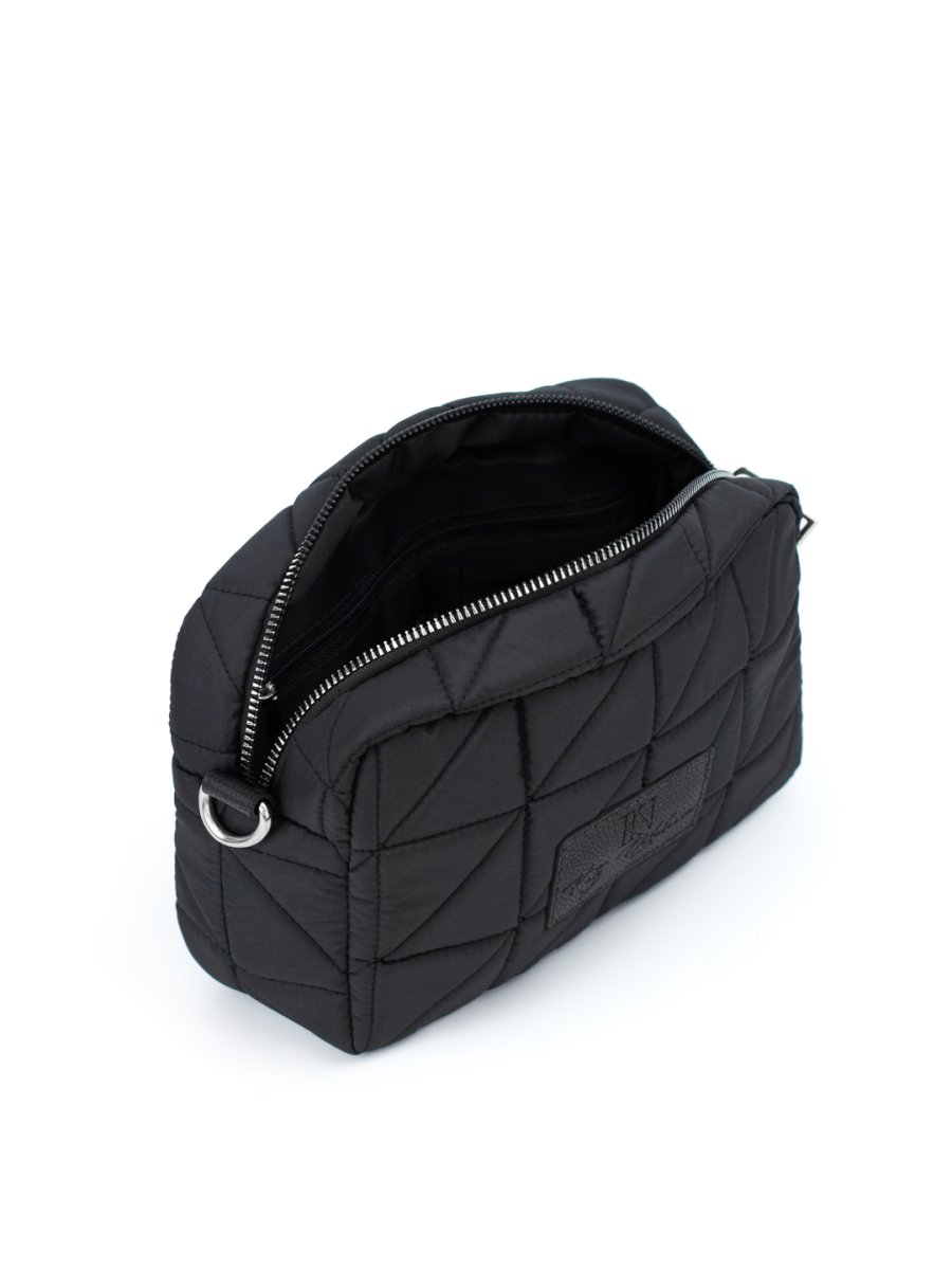 007-30304 Сумка женская кроссбоди черный+треугольники (Dewspo) (черный/21*14*8/текстиль/KATY NIKOLAEVA)