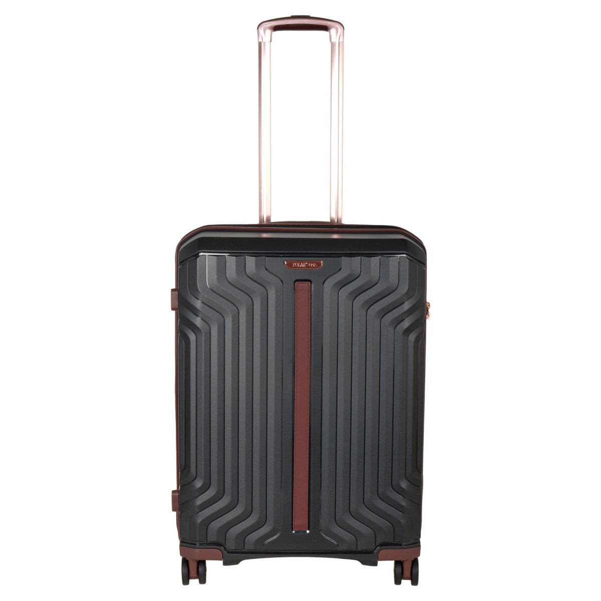 Р0015 (2-ой) Black (24) пластик PP (полипропилен) чемодан средний (Черный/46*63*25/полипропилен/3,5 кг/61 литр/Polar)