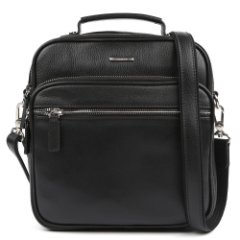 L14578-2 FABRETTI Сумка мужская натуральная кожа (черный/24*25*8/натуральная кожа/FABRETTI)