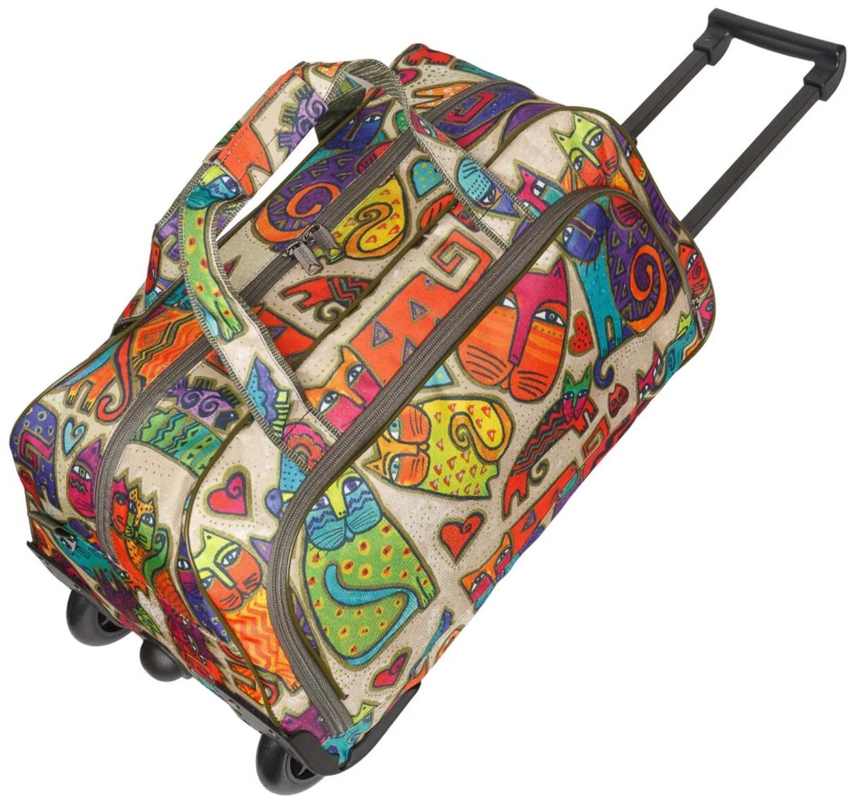 М-18 Сумка на колёсах дизайн кошки бежевый (Бежевый/50*28*29/полиэстер/NTL Continent)